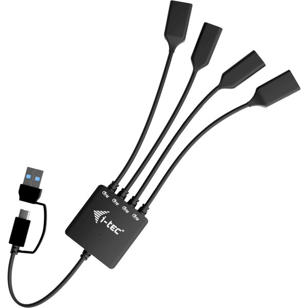 i-tec USB-C/USB-A Hub 4v1 černý Černá
