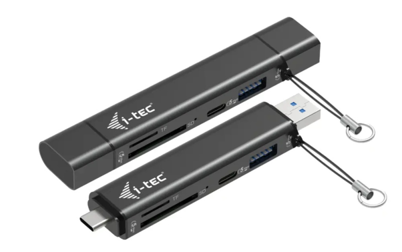 i-tec USB-C/USB-A Dongle SD/microSD card reader + 2x USB port (1x USB-A, 1x USB-C)