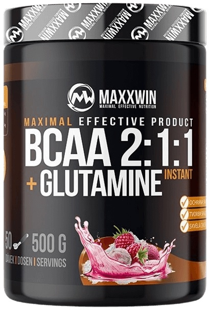 Maxxwin BCAA + GLUTAMINE 500 g - malina 