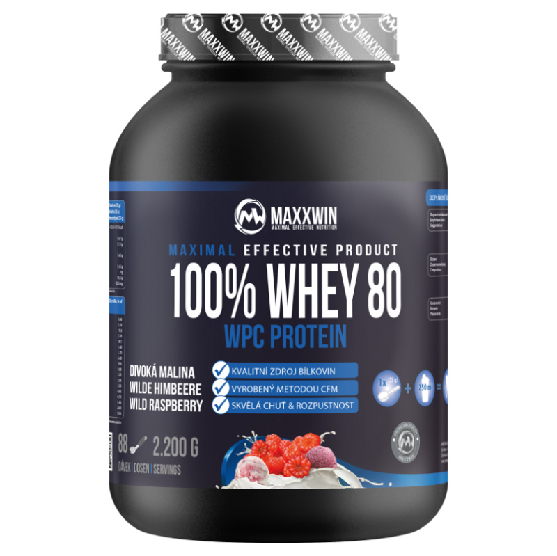 MAXXWIN 100% Whey protein 80 divoká malina 2200 g