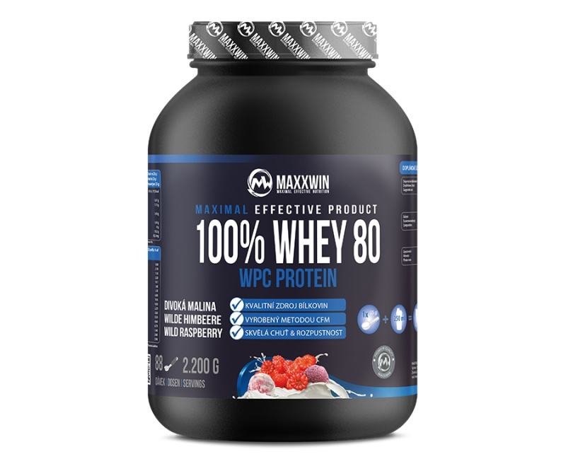 MAXXWIN 100% Whey protein 80 divoká malina 2200 g