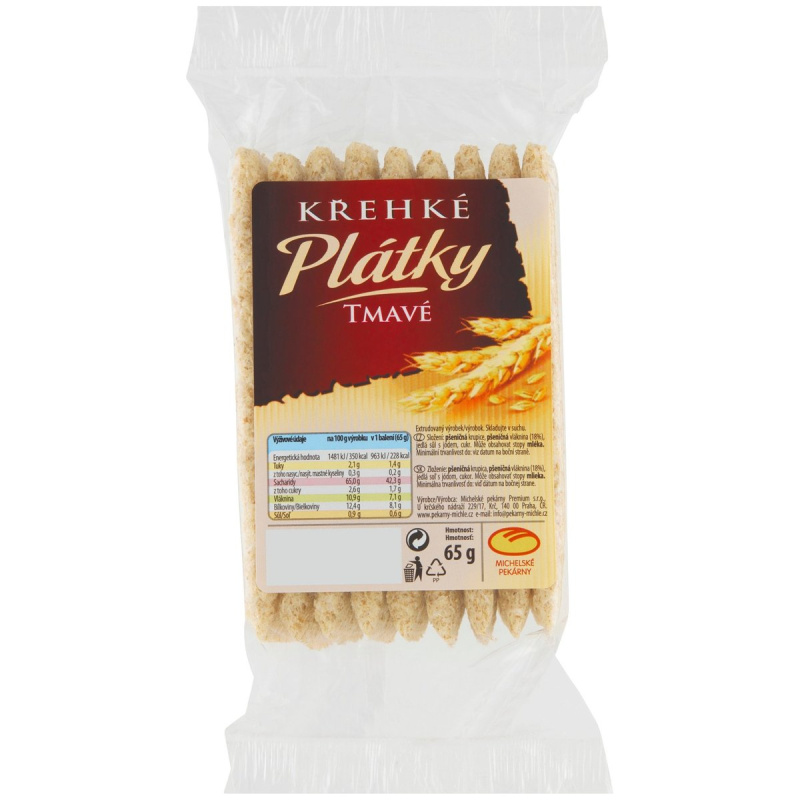 Křehké plátky tmavé