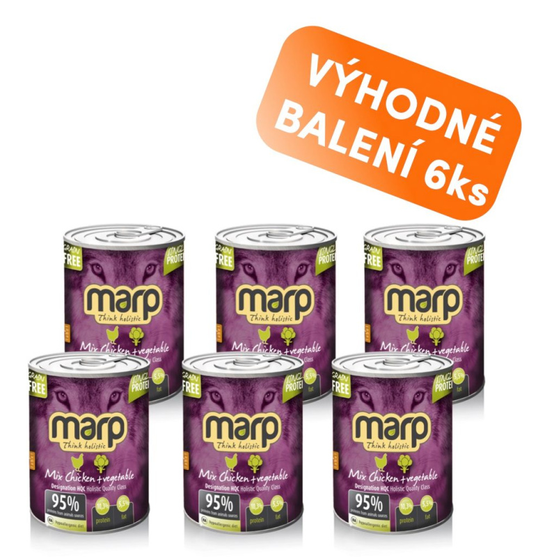 Marp Mix konzerva pro psy kuře+zelenina 6x400g