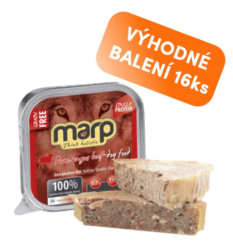Marp Angus Beef vanička pro psy s hovězím 16x100g