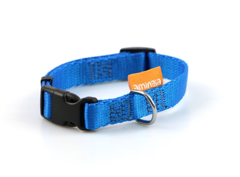 Aminela obojek 15mm/25-35cm modrý