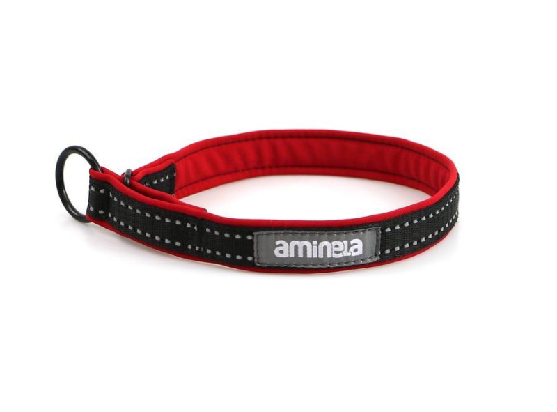 Aminela obojek polostahovací Sport & City 48cm + 5cm, červená/černá