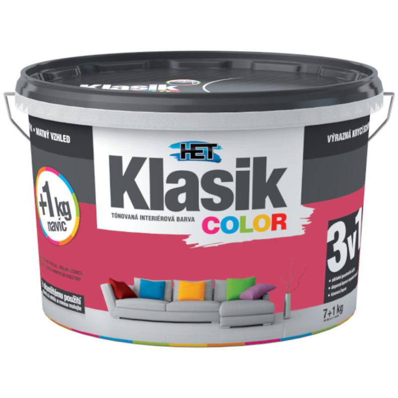 Het Klasik Color 0897 vínový 7+1kg + akrylátový tmel HET 400g zdarma