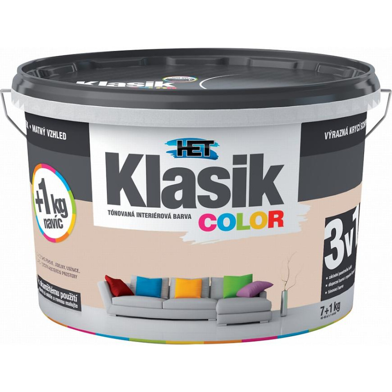 Het Klasik Color 0238 béžový muškátový 7+1kg + akrylátový tmel HET 400g zdarma