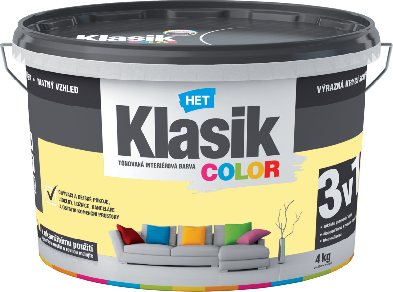 Malba interiérová HET Klasik Color žlutý zázvorový 4 kg