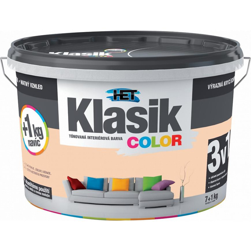 Het Klasik Color 0728 oranž broskvový 7+1kg + akrylátový tmel HET 400g zdarma