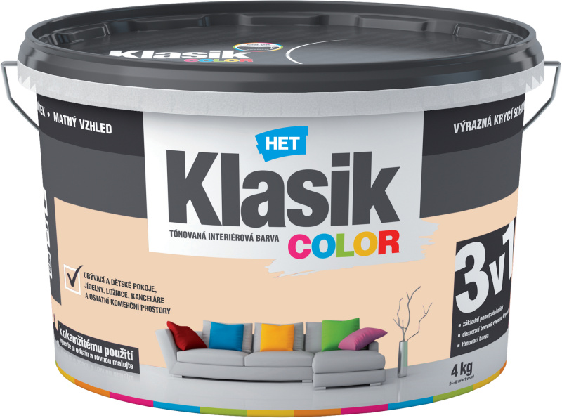 Malba interiérová HET Klasik Color oranž broskvový 4 kg