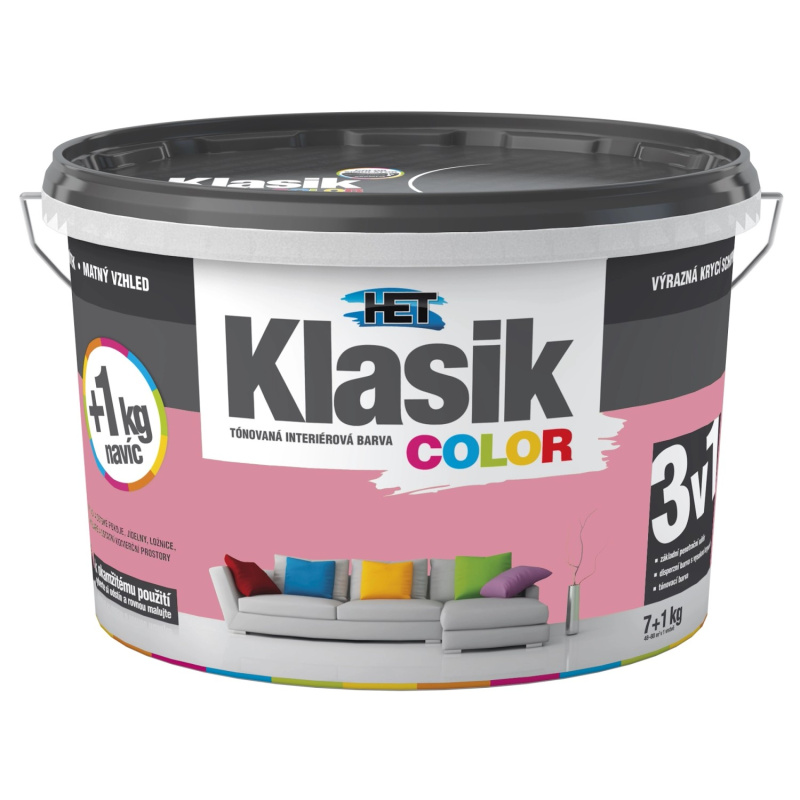 Het Klasik Color 0837 růžový 7+1kg + akrylátový tmel HET 400g zdarma