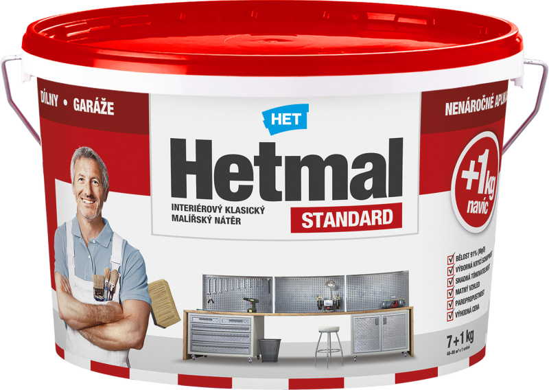 Malba interiérová HET Hetmal Standard bílá 7+1 kg