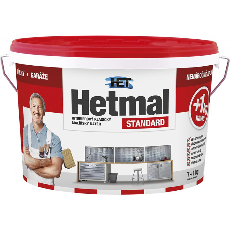 Malba interiérová HET Hetmal Standard bílá 7+1 kg