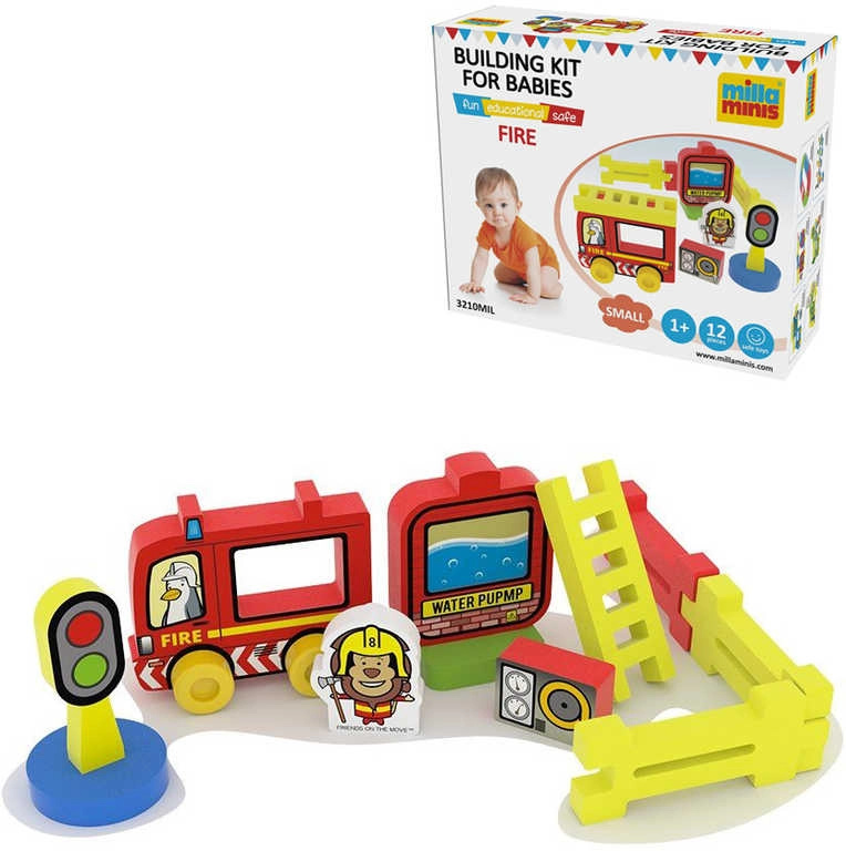 Millaminis pěnová stavebnice požární stanice baby soft 12 dílků
