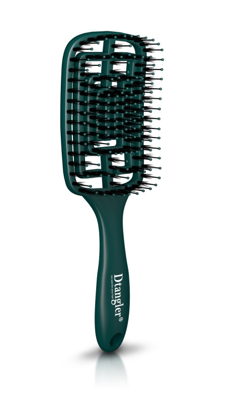 Dtangler Dry Blow, Glow And Go hranatý kartáč na foukání barva Emerald Green 1 ks