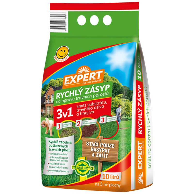 Expert - rychlý zásyp 3v1, 10 l - substrát, travní osivo a hnojivo