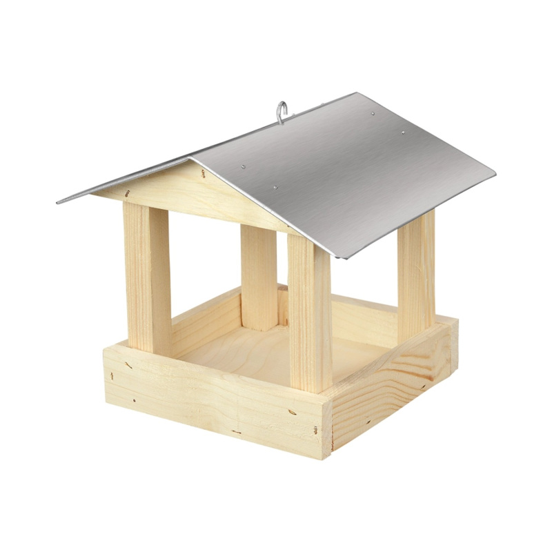 Krmítko dřevěné s pozinkovanou střechou 19 x 22 x 21 cm
