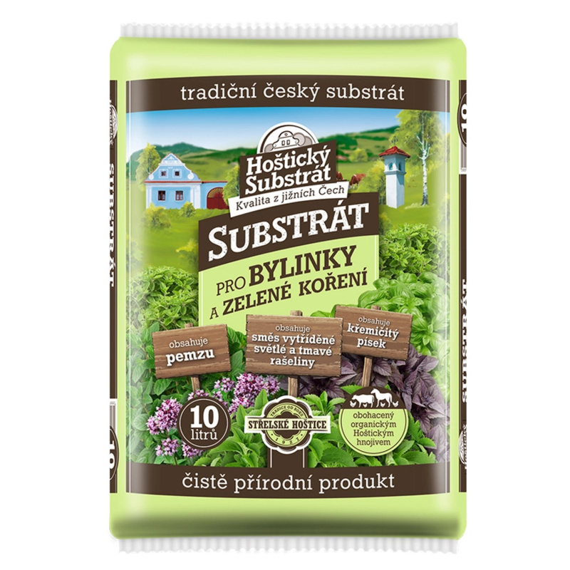 Hoštický substrát bylinky a zelené koření 10 l