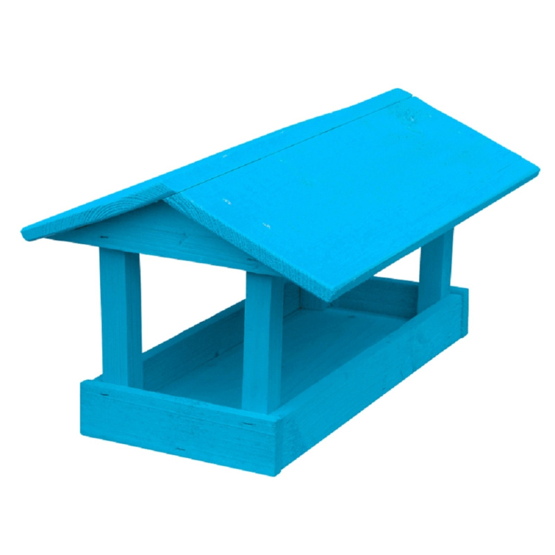 Krmítko Dřevěné krmítko modré 21 x 25 x 40 cm