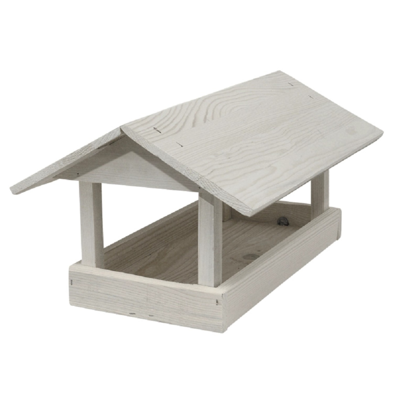 Krmítko Dřevěné krmítko šedé 21 x 25 x 40 cm