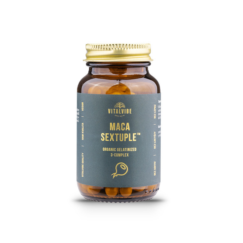 VitalVibe Maca Sextuple™ BIO Gelatinized 3-Complex 60 kapslí