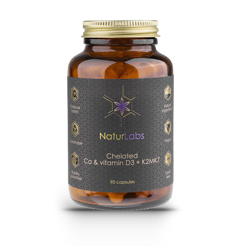 NaturLabs Vápník Chelátový + D3 & K2 90 kapslí