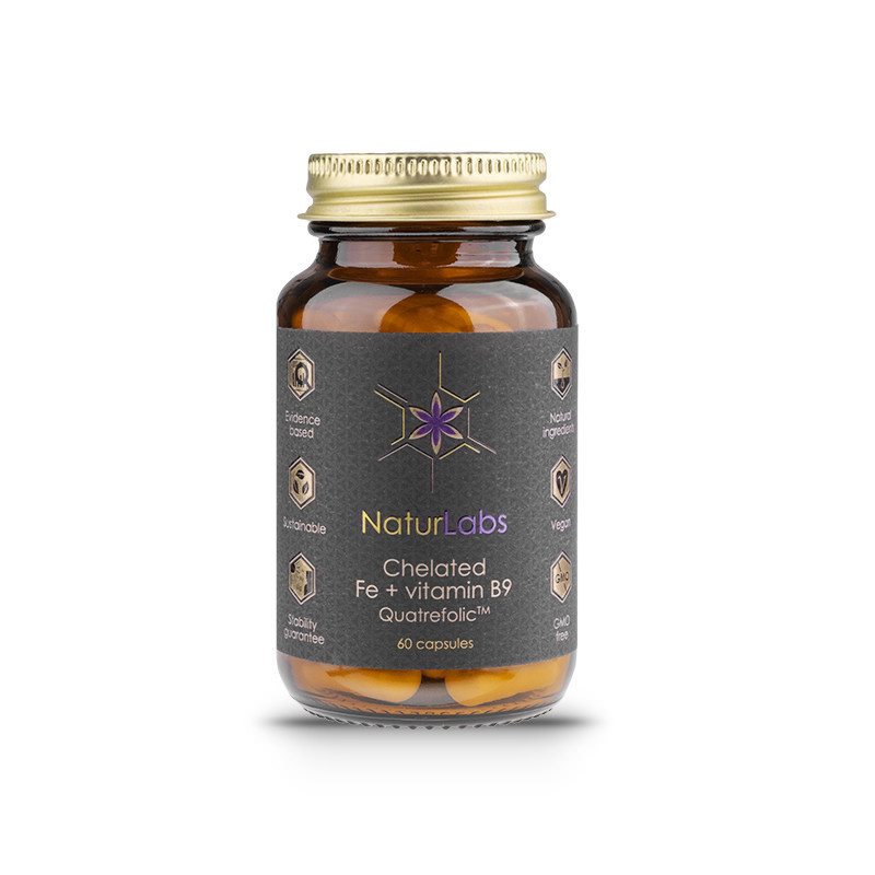 NaturLabs Železo Chelátové + B9 60 kapslí