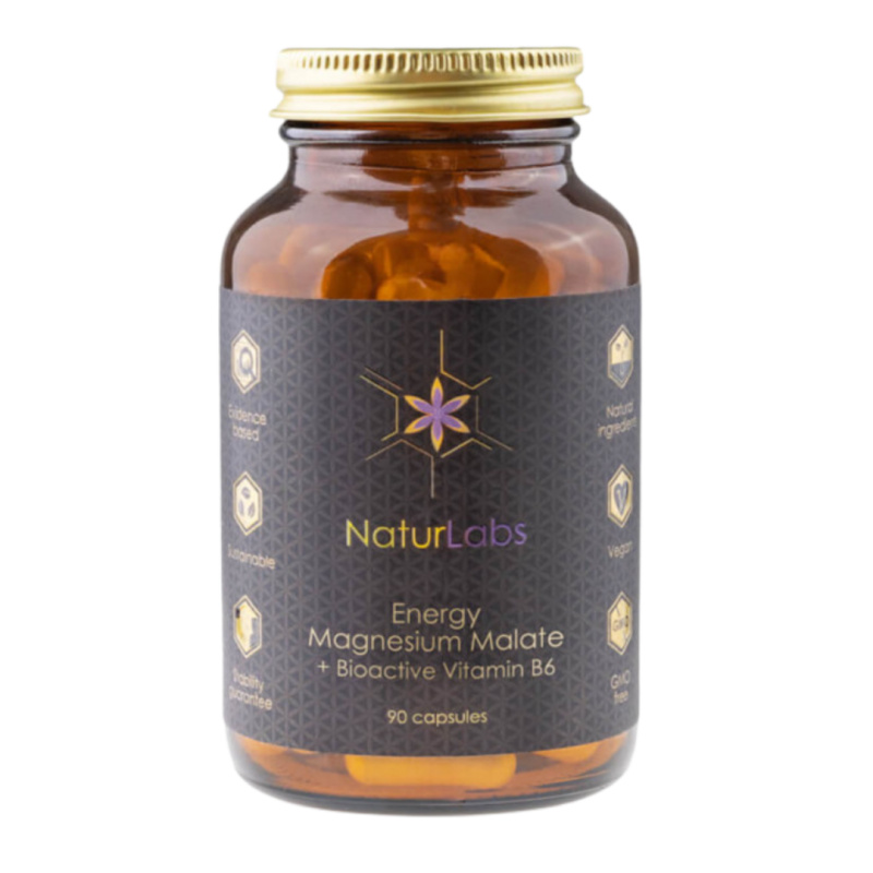 NaturLabs Energy Magnesium Malate + Bioactive Vitamin B6 90 kapslí
