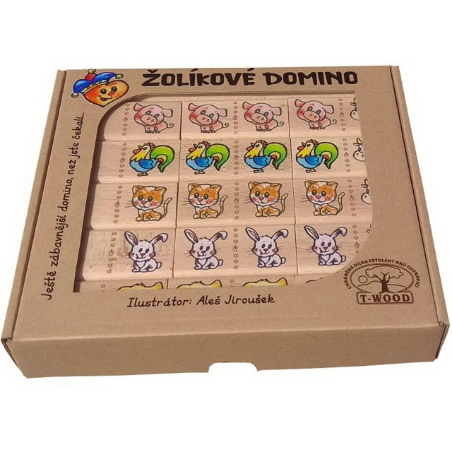 Domino - Masiv, Žolíkové domácí zvířata, 28ks
