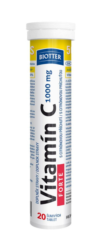 BIOTTER Vitamín C FORTE šumivé tablety 20 ks