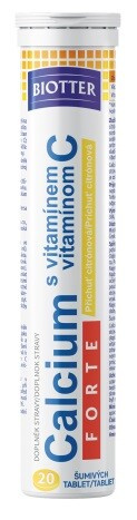 BIOTTER Calcium FORTE s vitamínem C citrón tablety 20 ks