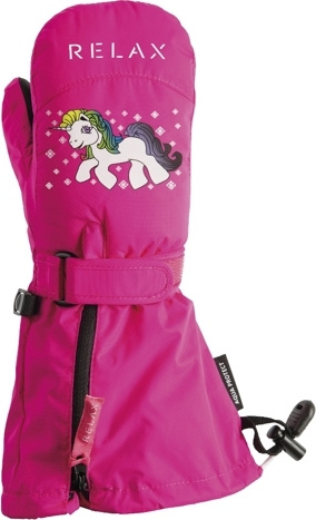 Dětské lyžařské rukavice RELAX Puzzyto růžové Velikost: 4Y