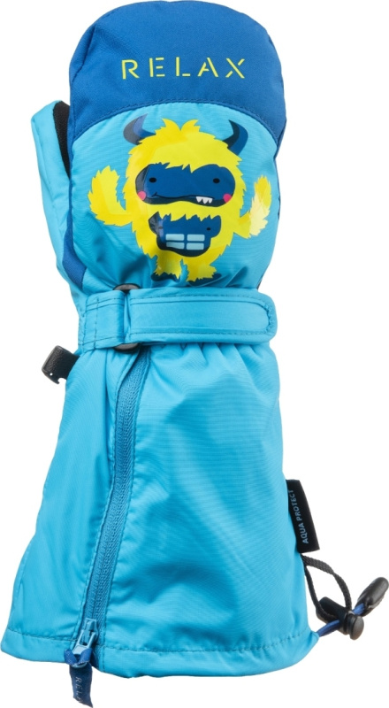 Dětské lyžařské rukavice RELAX Puzzyto modré Velikost: 4Y