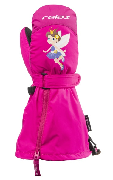 Dětské lyžařské rukavice RELAX Puzzyto růžové Velikost: 4Y