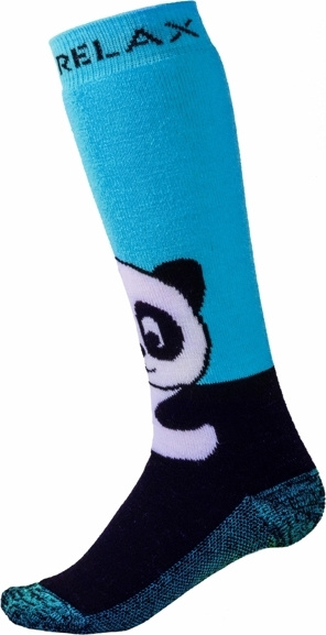 Dětské lyžařské ponožky RELAX Panda modré Velikost: 3XS