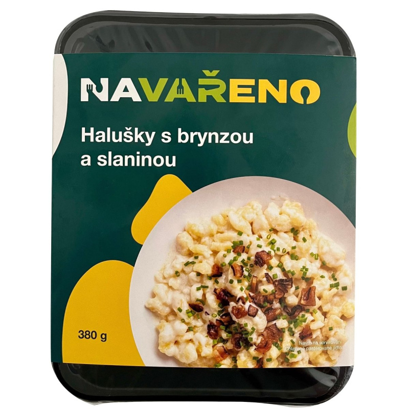 Halušky s brynzou a uzenou slaninou