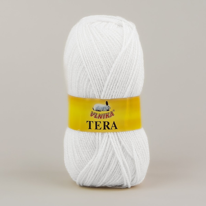 Pletací příze Vlnika TERA 1 bílá, klasická, 100g/310m
