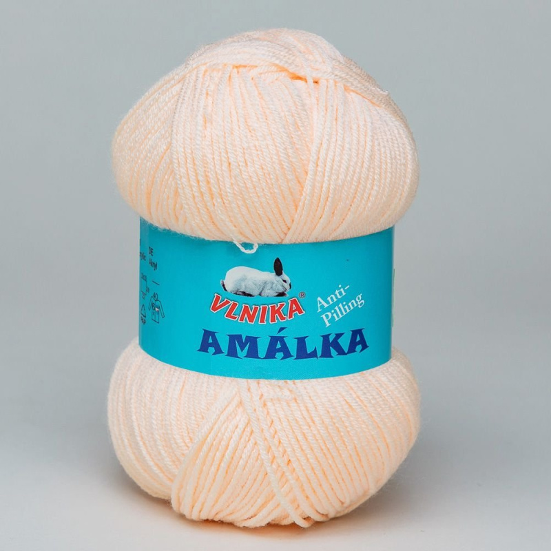 Pletací příze Vlnika AMÁLKA 112 lososová, klasická, antipillingová, 100g/250m