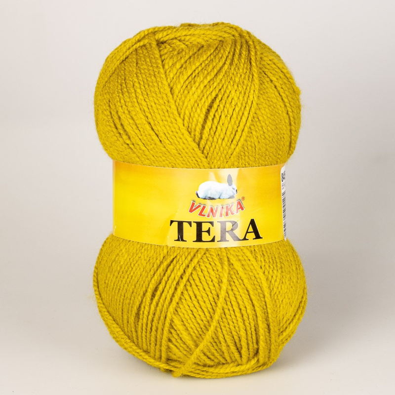 Pletací příze Vlnika TERA 087 okrová, klasická, 100g/310m