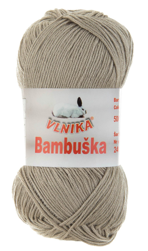 Pletací / háčkovací příze Vlnika BAMBUŠKA 500 béžová, klasická, bambusová, 50g/205m