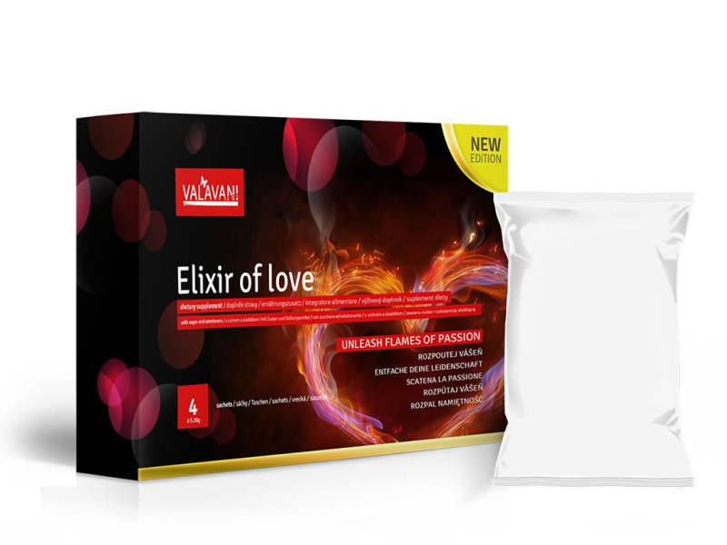 Valavani Elixir of love Rozpustné afrodiziakum pro muže i ženy | 4 x 5,28g