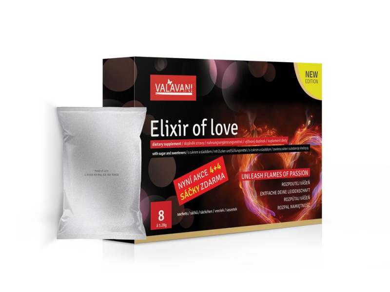 Valavani Elixir of love Rozpustné afrodiziakum pro muže i ženy | 4 x 5,28g