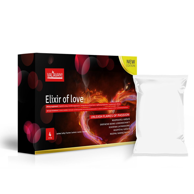Valavani Elixir of love Rozpustné afrodiziakum pro muže i ženy | 4 x 5,28g