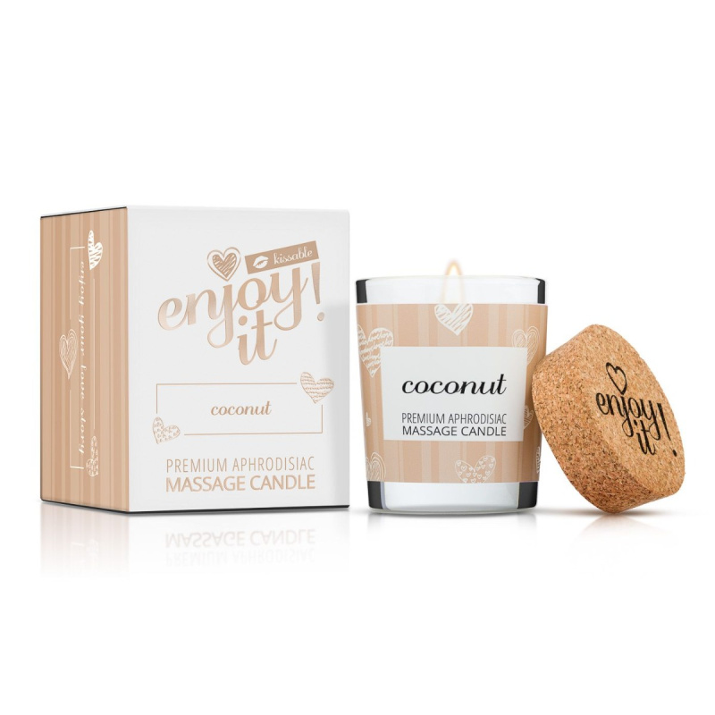 Valavani Magnetifico Afrodiziakální masážní svíčka Enjoy it! s vůní kokosu | 70ml