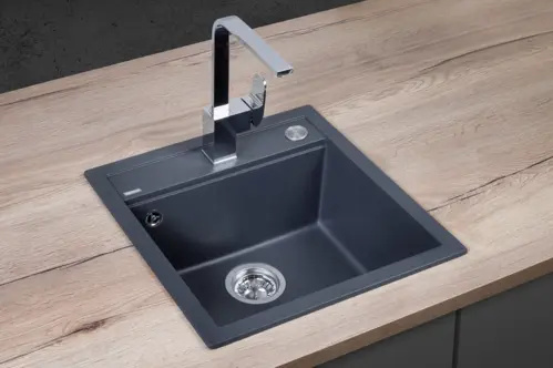 Concept Granitový dřez bez odkapu DG00C50dg Cubis TMAVĚ ŠEDÝ