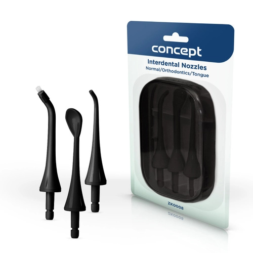 Concept Náhradní hlavice k dentální sprše PERFECT SMILE ZK402x, ZK4030, black, set 3 ks ZK0008