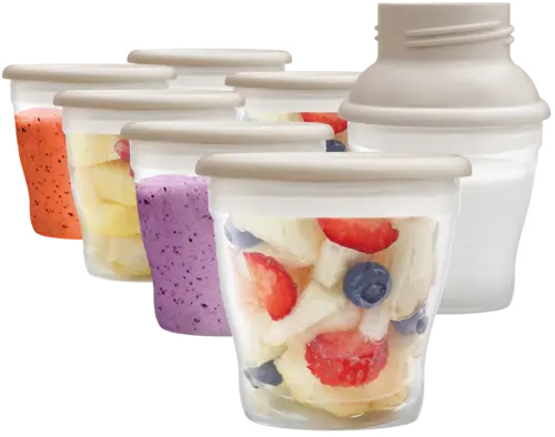 Zásobníky na uskladnění mateřského mléka s adaptérem KIDO, set 7 ks