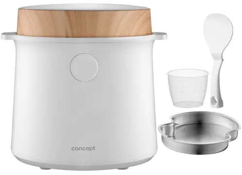 CONCEPT RE3030 Rýžovar digitální bílá dekor dřeva 1,5 l
