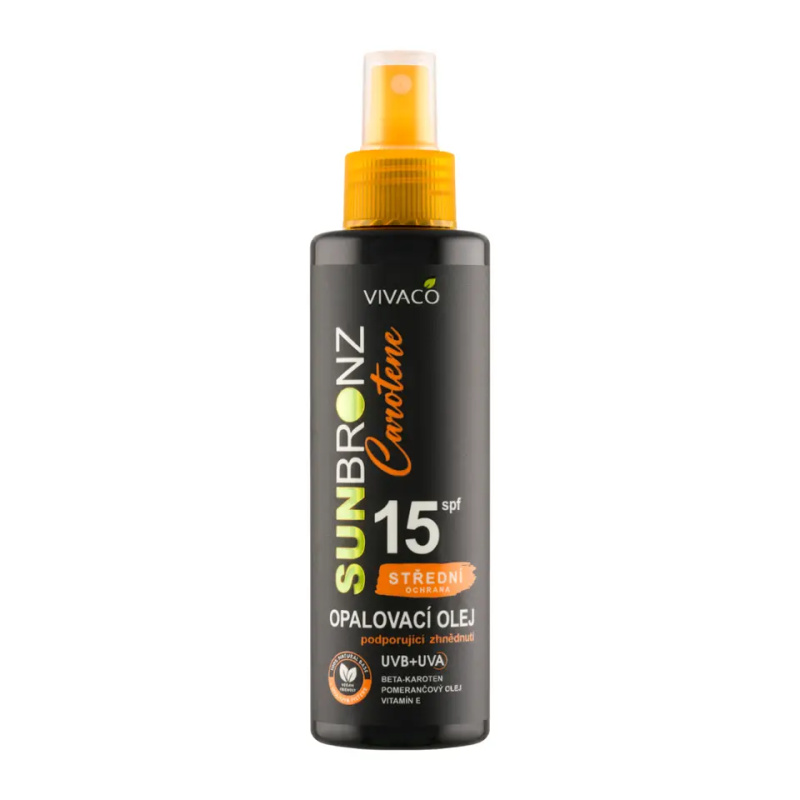 Vivaco Opalovací olej podporující zhnědnutí Sunbronz Carotene SPF 15 150 ml